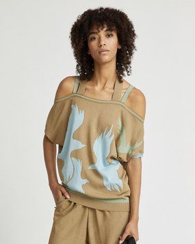 Кофта MA03174 OBLIQUE Creations Оливково-бежево-блактний фото